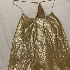 Razor back sequin tank